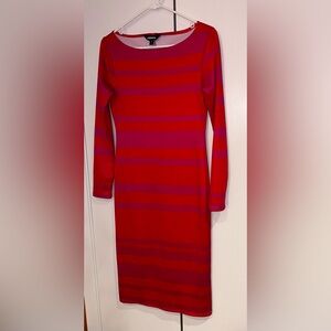 Project Runway Stripe Knit Bodycon Dress Pink. Size M